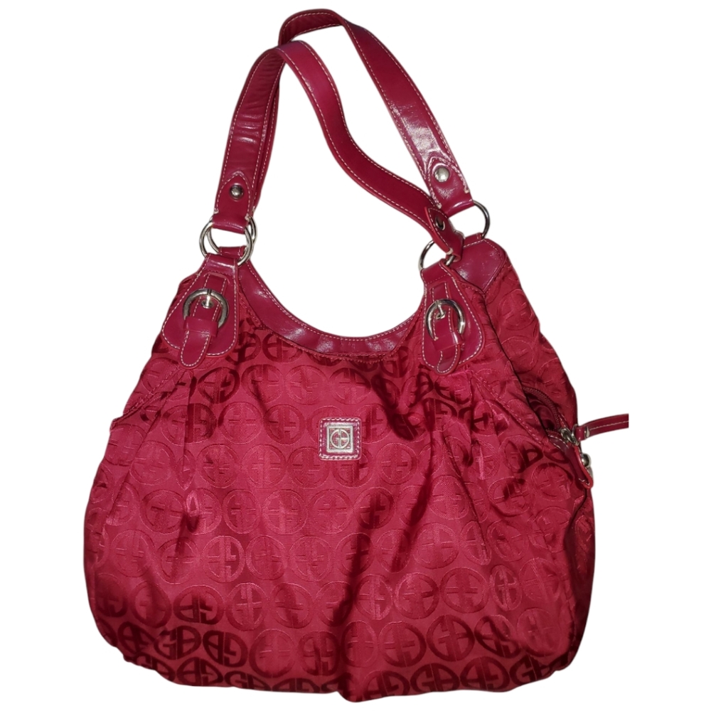 Giani Bernini Burgundy Bag Logo Strong Double Straps